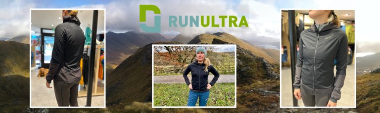 collage of three images showing the inov8 Performance Hybrid Jacket